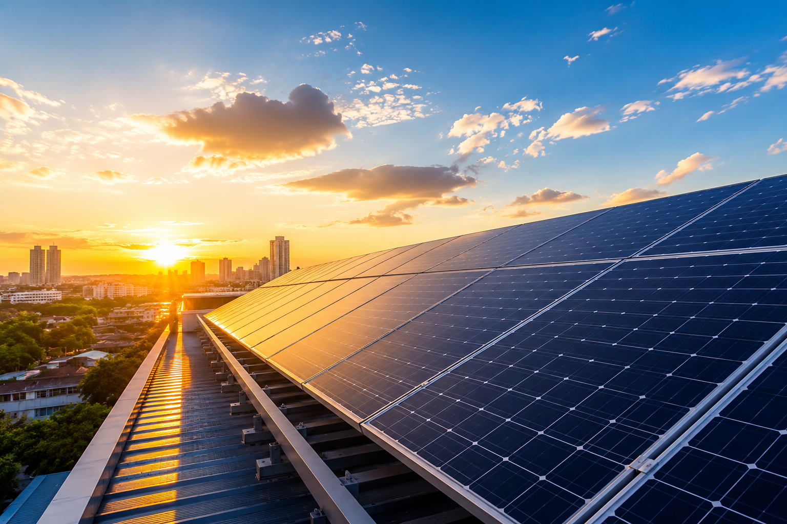 Solar panels installed on a rooftop